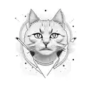 cool cat tattoo design idea