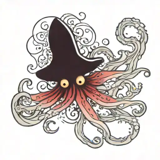 squid body tattoo design idea