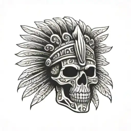 Aztec skull tattoo design idea