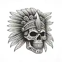 Aztec skull tattoo design idea