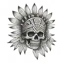 Aztec skull tattoo design idea