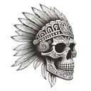 Aztec skull tattoo design idea