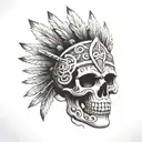 Aztec skull tattoo design idea