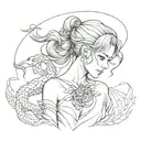 girl, black, scorpio, lesbian tattoo design idea