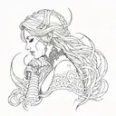 girl, black, scorpio, lesbian tattoo design idea