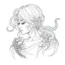 girl, black, scorpio, lesbian tattoo design idea