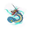 dragon,samurai  tattoo design idea