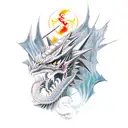 dragon,samurai  tattoo design idea