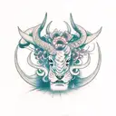 Seductress with horns and stingers tattoo design idea