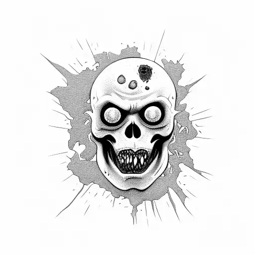zombie undead beer tattoo design idea