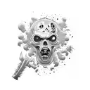 zombie undead beer tattoo design idea