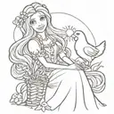 rapunzel sun and a chick tattoo design idea