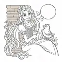 rapunzel sun and a chick tattoo design idea
