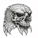 eagle skull tattoo design idea