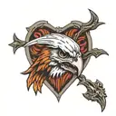 dead eagle skull, obscur, afraid, call of duty  tattoo design idea