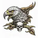 dead eagle skull, obscur, afraid, call of duty  tattoo design idea