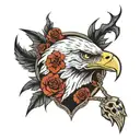 dead eagle skull, obscur, afraid, call of duty  tattoo design idea