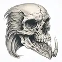 eagle skull in bone, obscur, afraid, dead tattoo design idea