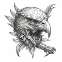 dead eagle skull, obscur, afraid, call of duty  tattoo design idea