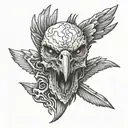 dead eagle skull, obscur, afraid, call of duty  tattoo design idea