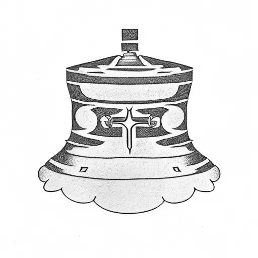 battlefield cross liberty bell tattoo design idea
