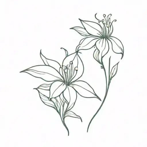 fuchsia flower tattoo design idea
