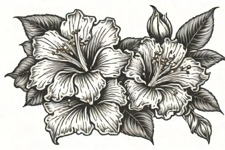 hybiscus young love tattoo design idea