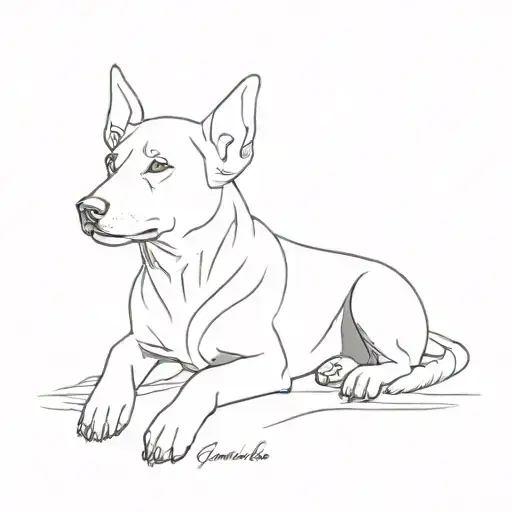 dog memorial  tattoo design idea