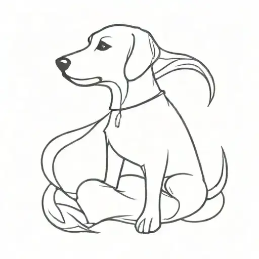 dog memorial basic tattoo design idea