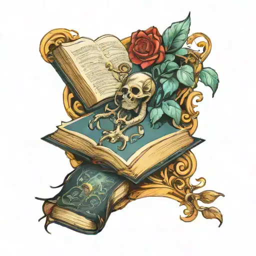 fantasy book  tattoo design idea