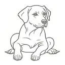dog memorial basic tattoo design idea