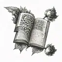 fantasy book  tattoo design idea