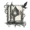 fantasy book  tattoo design idea