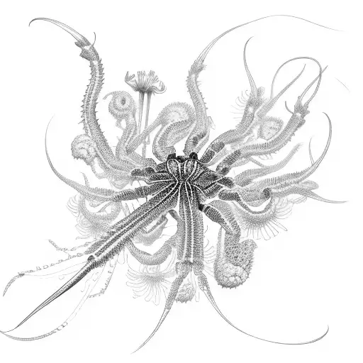 centipede and spider lily tattoo design idea