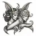virgo and aries  tattoo design idea