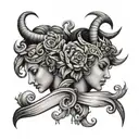 virgo and aries  tattoo design idea