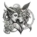 virgo and aries  tattoo design idea