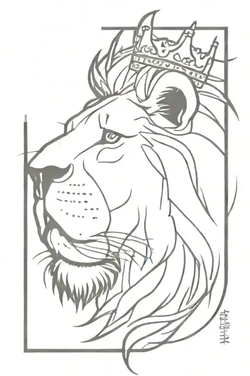 lion with crown of thorns and cross covering eye tattoo design idea