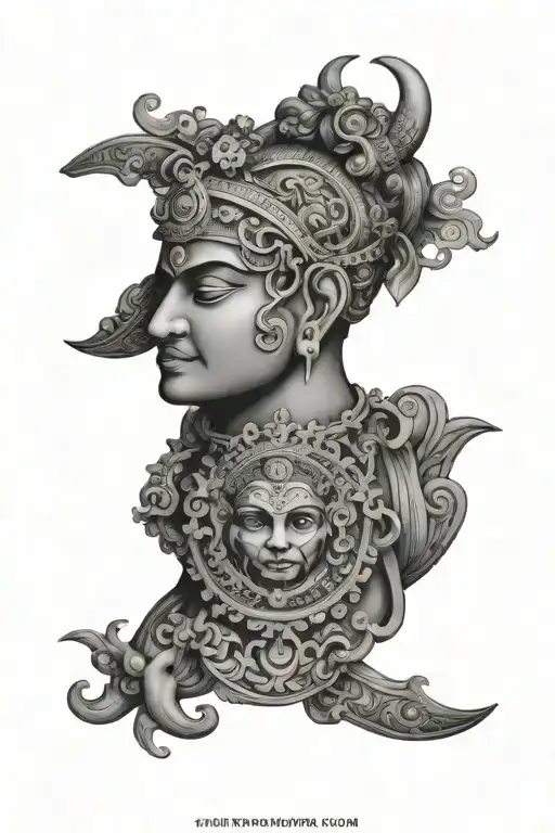 arjuna tattoo with sanskrit quote tattoo design idea