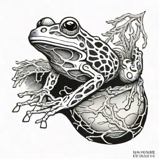 frog skeleton tattoo design idea
