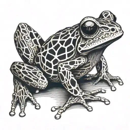 bone frog tattoo design idea