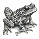 bone frog tattoo design idea