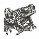 bone frog tattoo design idea