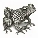 bone frog tattoo design idea