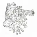 frog and gun tattoo design idea