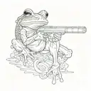 frog and gun tattoo design idea