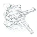 frog and gun tattoo design idea