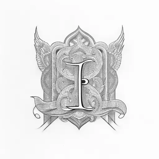 T alphabet  tattoo design idea