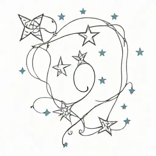 stars shining, ivy twining, blue skies, why I love you tattoo design idea