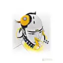 A realistic portrait of Zenitsu with his signature yellow and black checkered haori tattoo design idea